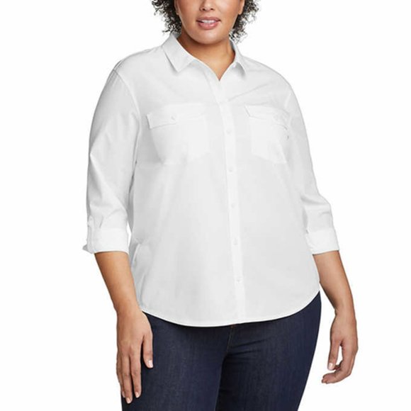 White NWT Eddie Bauer Ladies'‎ Departure Top - Picture 5 of 8